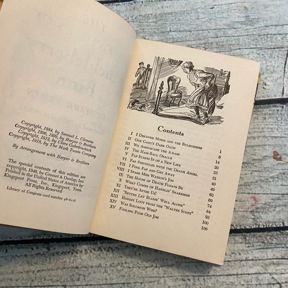 Vintage 1948 the adventures of Huckleberry Finn Mark Twain - Picture 13 of 16